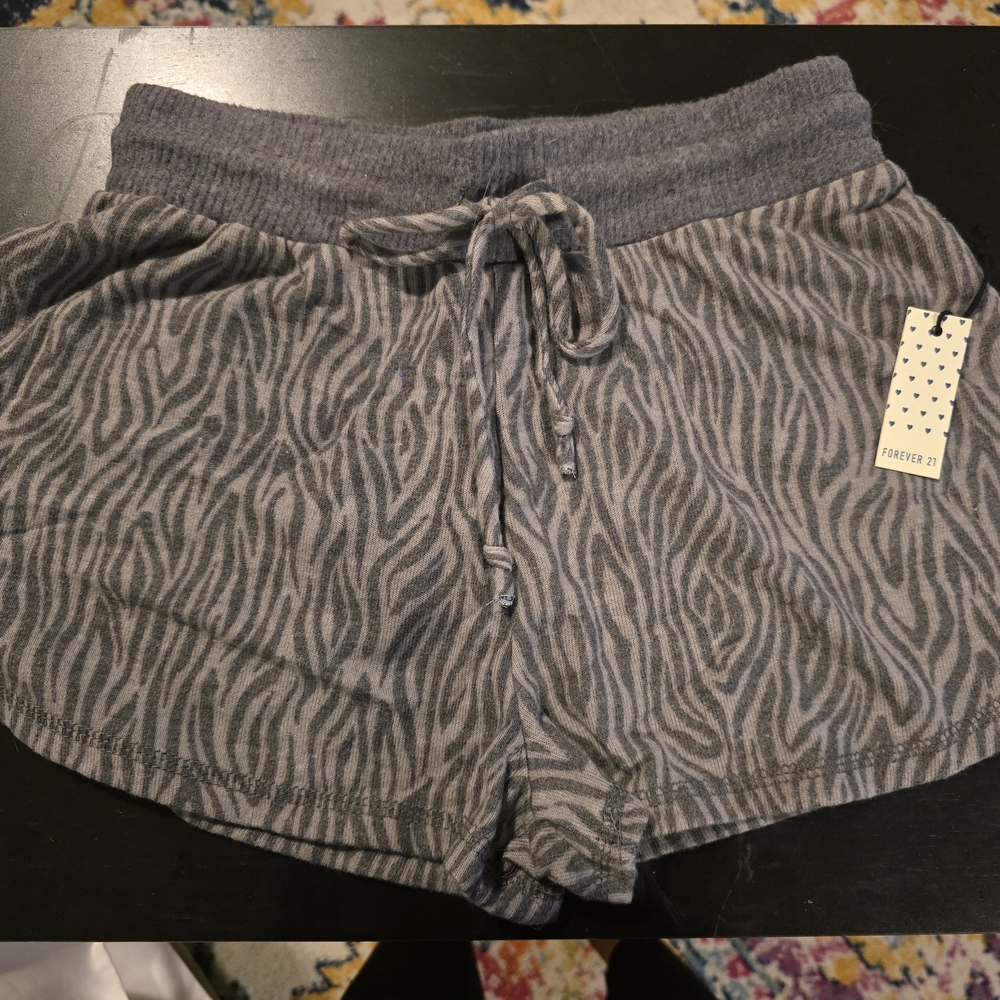 Forever 21 Gray Zebra Print Shorts